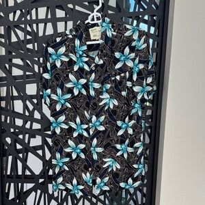 Floral Black and Blue Men's Shirt